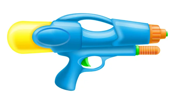 Plastic Water Gun Kids Games Vector Illustration Isolated White Background — Stock Vector
