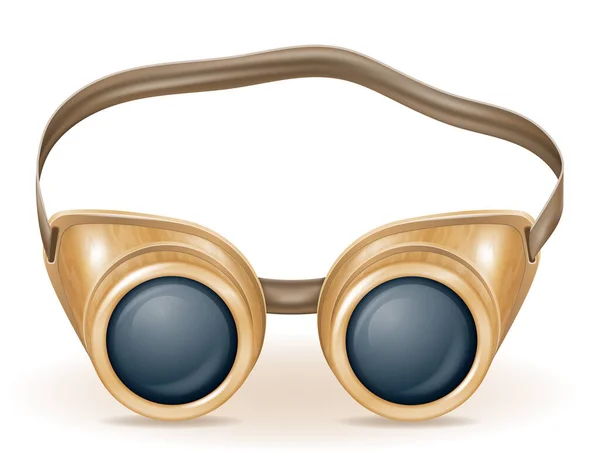 Retro Steampunk Estilo Óculos Vetor Ilustração Isolado Fundo Branco — Vetor de Stock