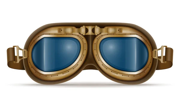 Beyaz Arkaplanda Izole Edilmiş Retro Stil Pilot Gözlük Vektör Illüstrasyon — Stok Vektör