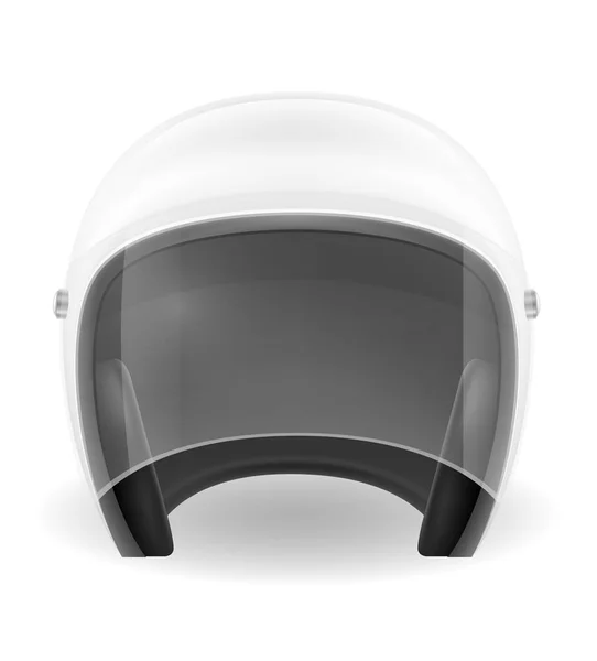 驾驶摩托车矢量图时使用的老式摩托车头盔 在白色背景下隔离 — 图库矢量图片