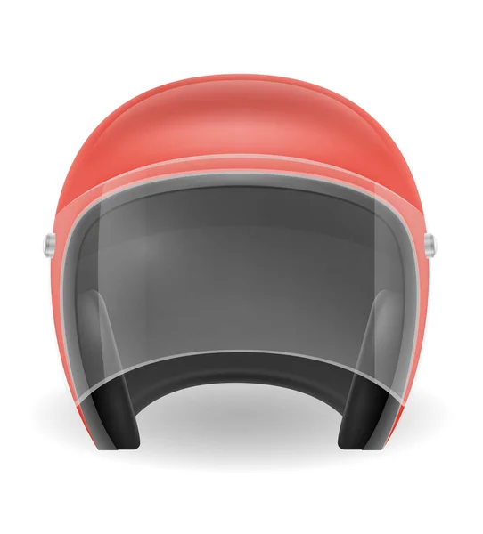 驾驶摩托车矢量图时使用的老式摩托车头盔 在白色背景下隔离 — 图库矢量图片