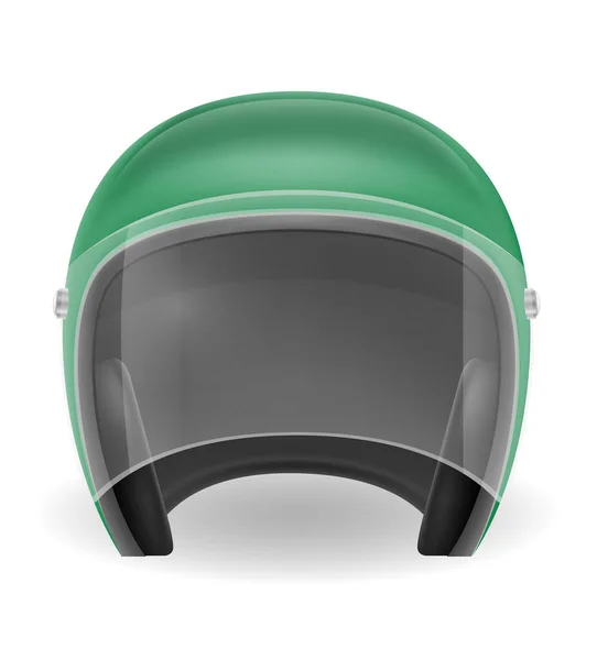 Old Motorcyclist Helmet Driving Motorbike Vector Illustration Isolated White Background — Stock Vector