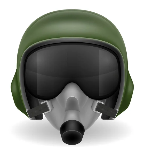 白色背景下隔离的战斗机或战斗直升机矢量的现代飞行员头盔 — 图库矢量图片