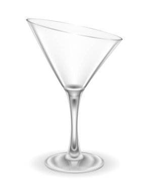Beyaz arka planda izole edilmiş martini kokteyli alkolik içki cam vektör çizimi