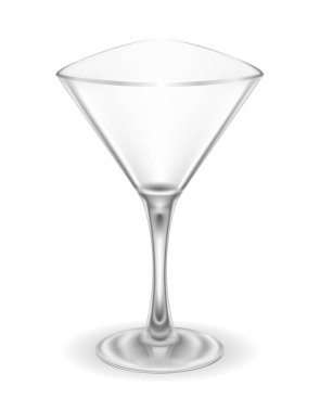 Beyaz arka planda izole edilmiş martini kokteyli alkolik içki cam vektör çizimi