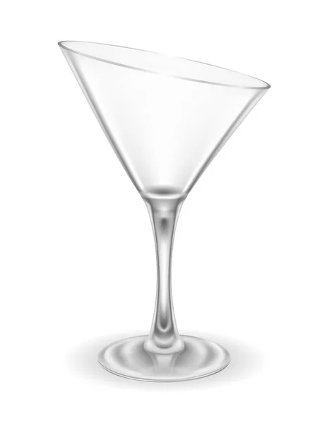马提尼鸡尾酒含酒精饮料玻璃载体图解分离于白色背景 — 图库矢量图片