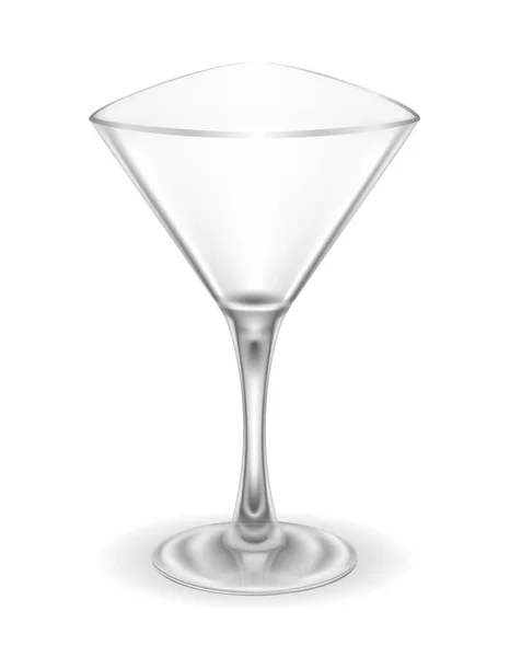 马提尼鸡尾酒含酒精饮料玻璃载体图解分离于白色背景 — 图库矢量图片