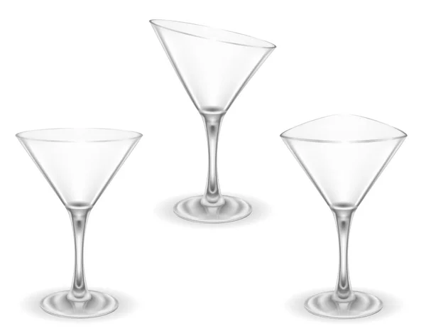 Martini Koktél Alkoholos Ital Üveg Vektor Illusztráció Elszigetelt Fehér Alapon — Stock Vector
