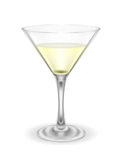 Коктейль Мартіні Алкогольний Напій Скляний Векторні Ілюстрації Ізольовані Білому Фоні — стоковий вектор