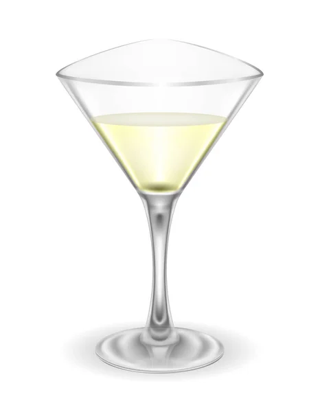Коктейль Мартіні Алкогольний Напій Скляний Векторні Ілюстрації Ізольовані Білому Фоні — стоковий вектор