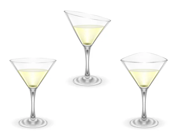 Cóctel Martini Bebida Alcohólica Vector Ilustración Aislado Sobre Fondo Blanco — Vector de stock