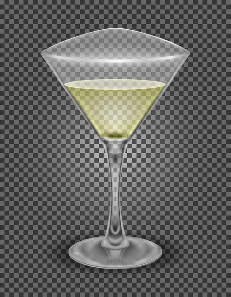 Martini Koktél Alkoholos Ital Üveg Vektor Illusztráció Elszigetelt Fehér Alapon — Stock Vector