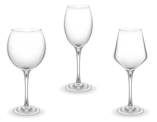 Vidrio Transparente Para Vino Bebidas Con Bajo Contenido Alcohólico Ilustración — Archivo Imágenes Vectoriales