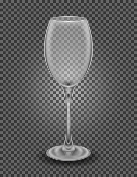 Transparant Glas Voor Wijn Alcoholarme Dranken Vector Illustratie Geïsoleerd Achtergrond — Stockvector