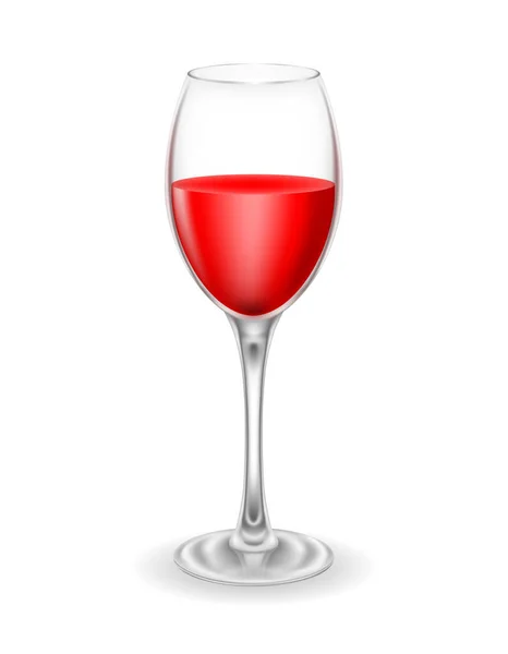 Transparent Glass Wine Low Alcohol Drinks Vector Illustration Isolated Background — Stock Vector