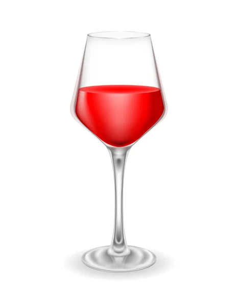 Vetro Trasparente Vino Bevande Alcoliche Basso Vettore Illustrazione Isolata Sfondo — Vettoriale Stock