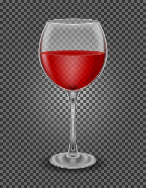 Прозрачный Стакан Векторной Иллюстрации Вина Слабоалкогольных Напитков Фоне — стоковый вектор