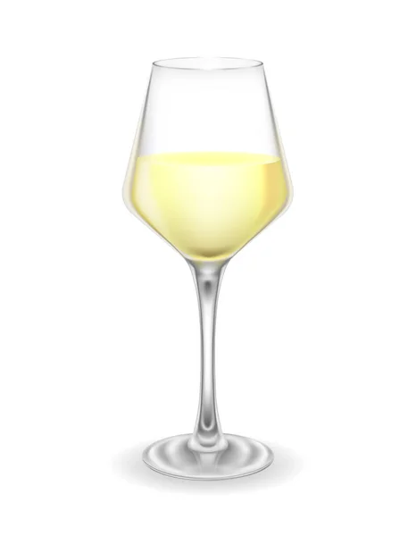 Transparant Glas Voor Wijn Alcoholarme Dranken Vector Illustratie Geïsoleerd Achtergrond — Stockvector