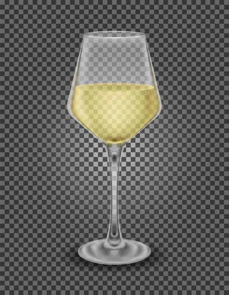 Vidrio Transparente Para Vino Bebidas Con Bajo Contenido Alcohólico Ilustración — Vector de stock