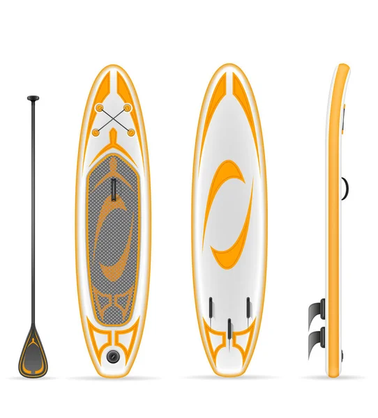 Aufblasbare Sup Board Für Outdoor Aktivitäten Und Wassersport Vektor Illustration — Stockvektor