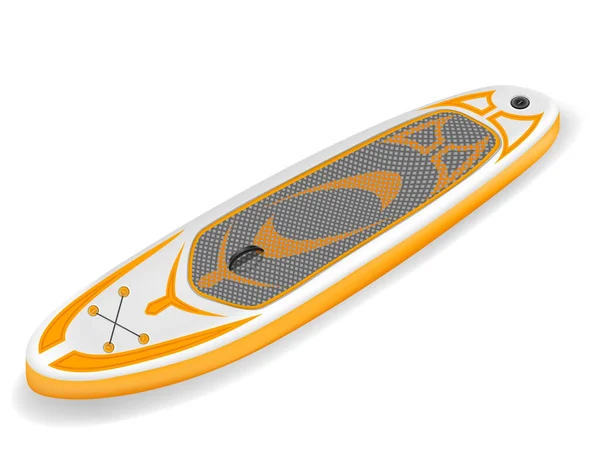 户外活动用充气冲浪板和白色背景上孤立的水上运动载体图解 — 图库矢量图片