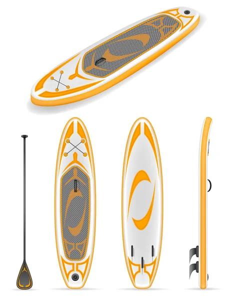 Inflatable Sup Board Outdoor Activities Water Sports Vector Illustration Isolated — Stock Vector