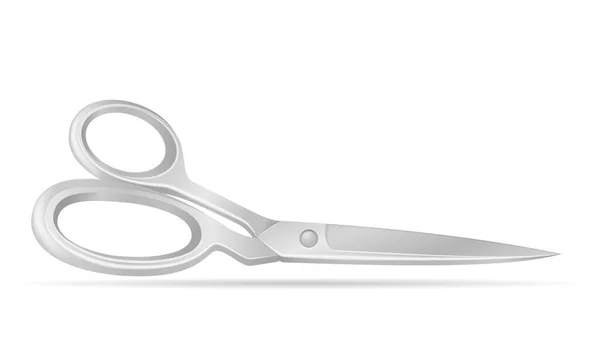 Metal Scissors Tailor Barber Stationery Equipment Vector Illustration Isolated White — Stock Vector