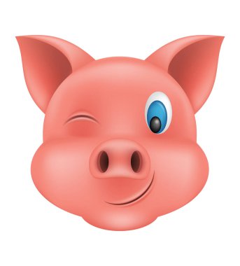 Beyaz arkaplanda izole edilmiş domuz burnu emoji etiketi vektör çizimi