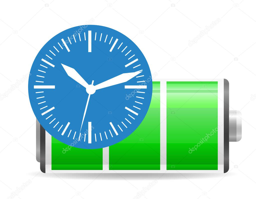 Long battery life sign vector illustration isolated on white background