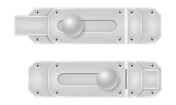 Pestillo Metal Para Cierre Puertas Ilustración Vectorial Aislado Sobre Fondo — Archivo Imágenes Vectoriales