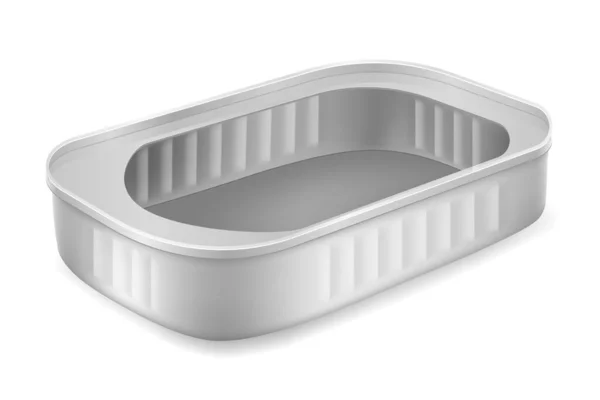 金属矩形罐 用于在白色背景上隔离的产品矢量图解 — 图库矢量图片