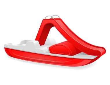 Beyaz arka planda izole edilmiş su vektör çizimi üzerinde yürümek için pedal bot bisikleti