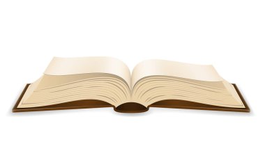 Beyaz arkaplanda izole edilmiş sayfa vektör illüstrasyonlu açık kitap