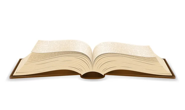 Ανοιχτό Βιβλίο Διανυσματική Απεικόνιση Σελίδων Που Απομονώνεται Λευκό Φόντο — Διανυσματικό Αρχείο