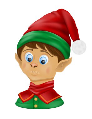 Noel Baba Noel Baba yardımcı vektör illüstrasyonu beyaz arkaplanda izole edildi