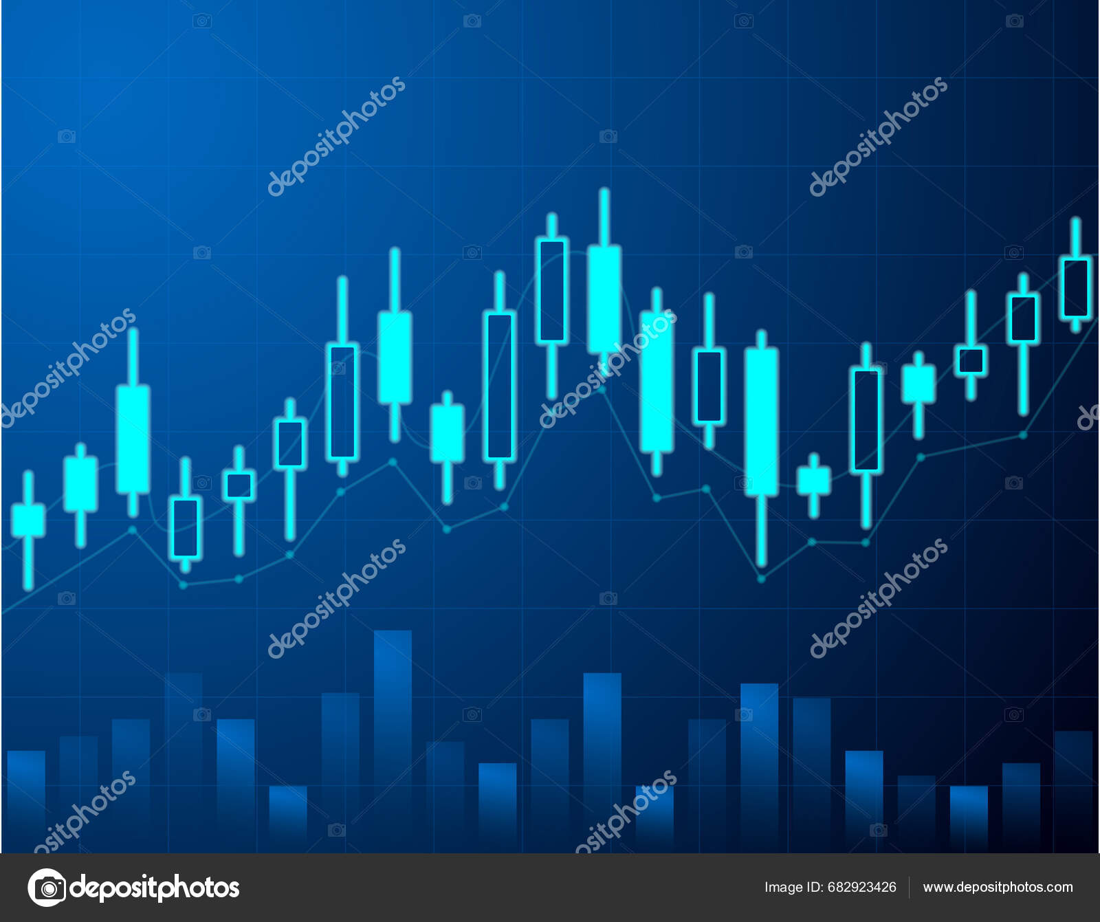 股票交易日本烛台交易图表矢量图解分离的白色背景图库矢量图©kontur-vid 682923426