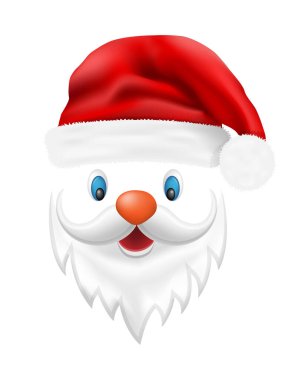 Yeni yıl ve Noel Baba Noel Baba vektör illüstrasyonu beyaz arkaplanda izole edildi