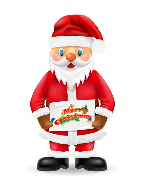 Νέο Έτος Και Χριστούγεννα Εικονογράφηση Διάνυσμα Santa Claus Απομονώνονται Λευκό — Διανυσματικό Αρχείο