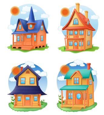 Gayri resmi ev özel bina emlak vektör çizimi beyaz arka planda izole