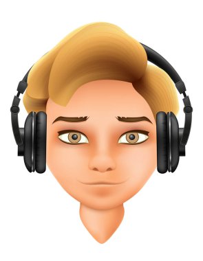 beyaz arka planda izole edilmiş farklı saç stilleri vektör illüstrasyonuna sahip genç adama bakın