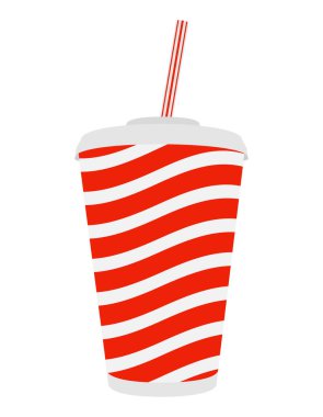 kağıt bardak soda hisse senedi vektör illüstrasyon izole beyaz arka plan üzerinde için