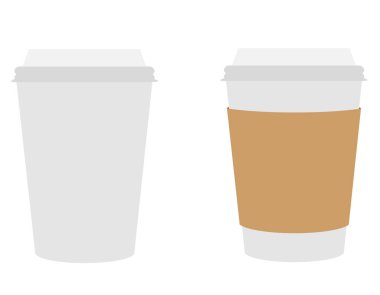 kağıt bardak kahve hisse senedi vektör illüstrasyon izole beyaz arka plan üzerinde için