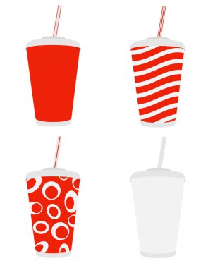 kağıt bardak soda hisse senedi vektör illüstrasyon izole beyaz arka plan üzerinde için