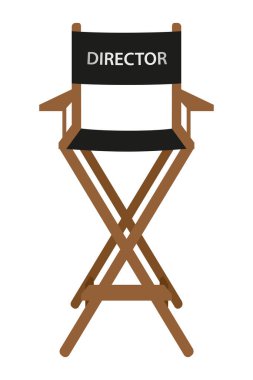 Yönetmen sinema koltuğu hisse senedi vektör illüstrasyon izole beyaz arka plan üzerinde