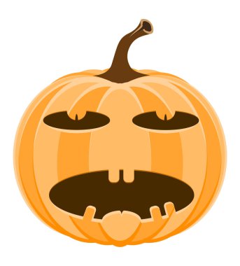 Beyaz arka plan üzerinde izole korkunç kabak Cadılar Bayramı hisse senedi vektör çizim