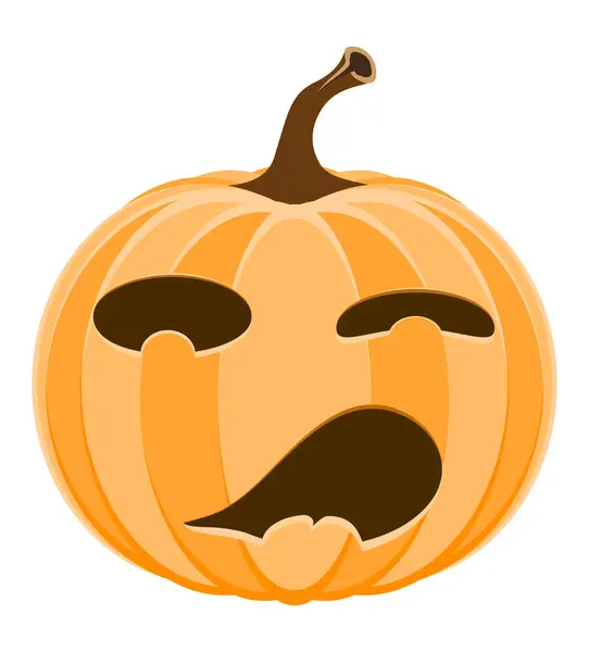 Schreckliche Kürbis Halloween Vektor Illustration Isoliert Auf Weißem Hintergrund — Stockvektor