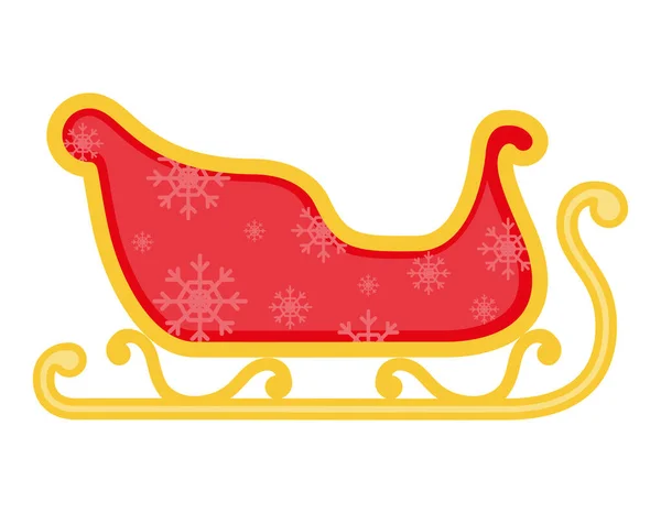 Christmas Santa Claus Sleigh Stock Vector Illustration Isolated White Background — Stock Vector