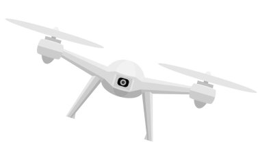 Video ve fotoğraf çekimi stok vektör illüstrasyonu için hava mobil drone kuadrokopteri akıllı kuadrokopter