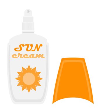 Plaj ve deniz yaz boş nesneleri beyaz arka planda izole edilmiş vektör illüstrasyon stoku