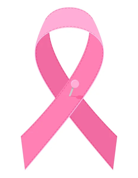 Розовая Лента Рак Молочной Железы Осведомленности Векторные Иллюстрации Белом Фоне Стоковая Иллюстрация